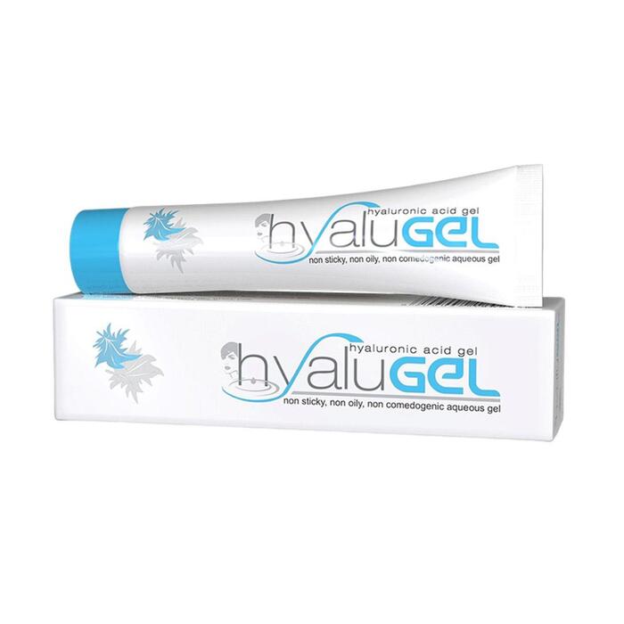 HyaluGel tube and box on a white background