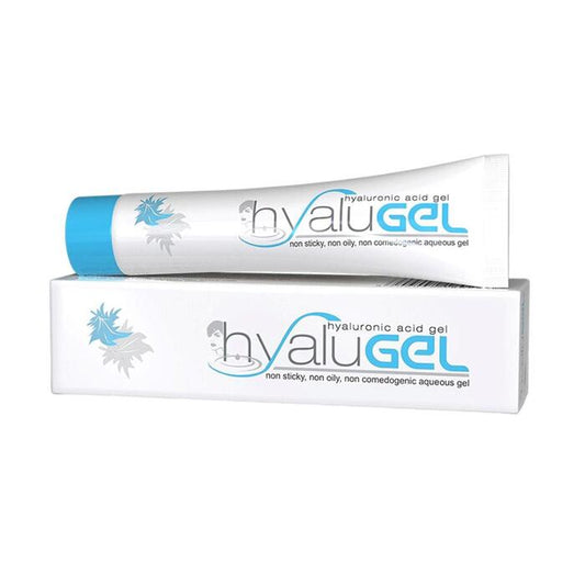 HyaluGel tube and box on a white background